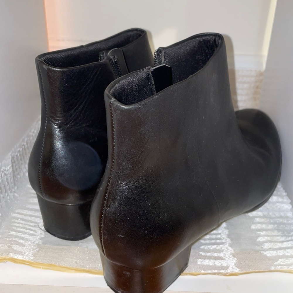 Women's Black Leather Ankle Boots